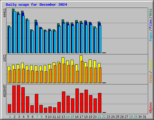 Daily usage for December 2024