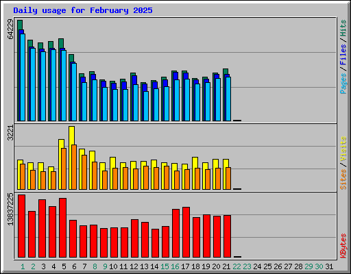 Daily usage for February 2025