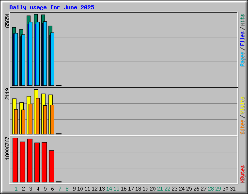 Daily usage for June 2025