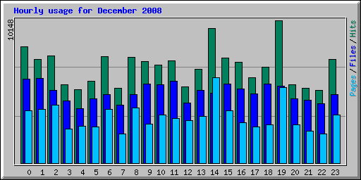 Hourly usage for December 2008